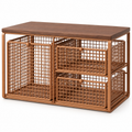 3-Drawer Wire Basket Organizer with Wood Top
