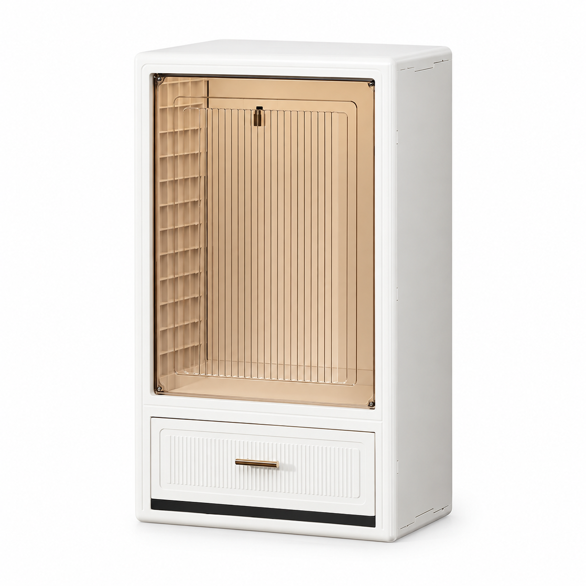 Clear Front Display Cabinet with Drawer