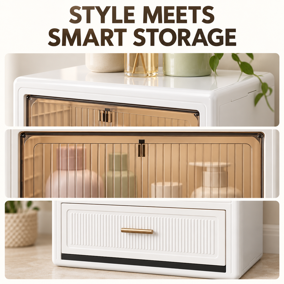 Clear Front Display Cabinet with Drawer