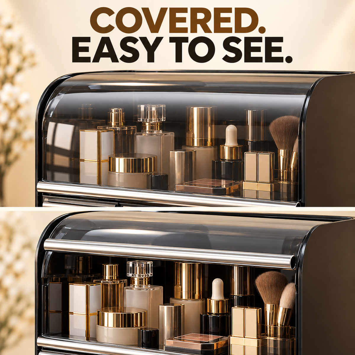 Vintage Asian-Style Desktop Makeup Organizer