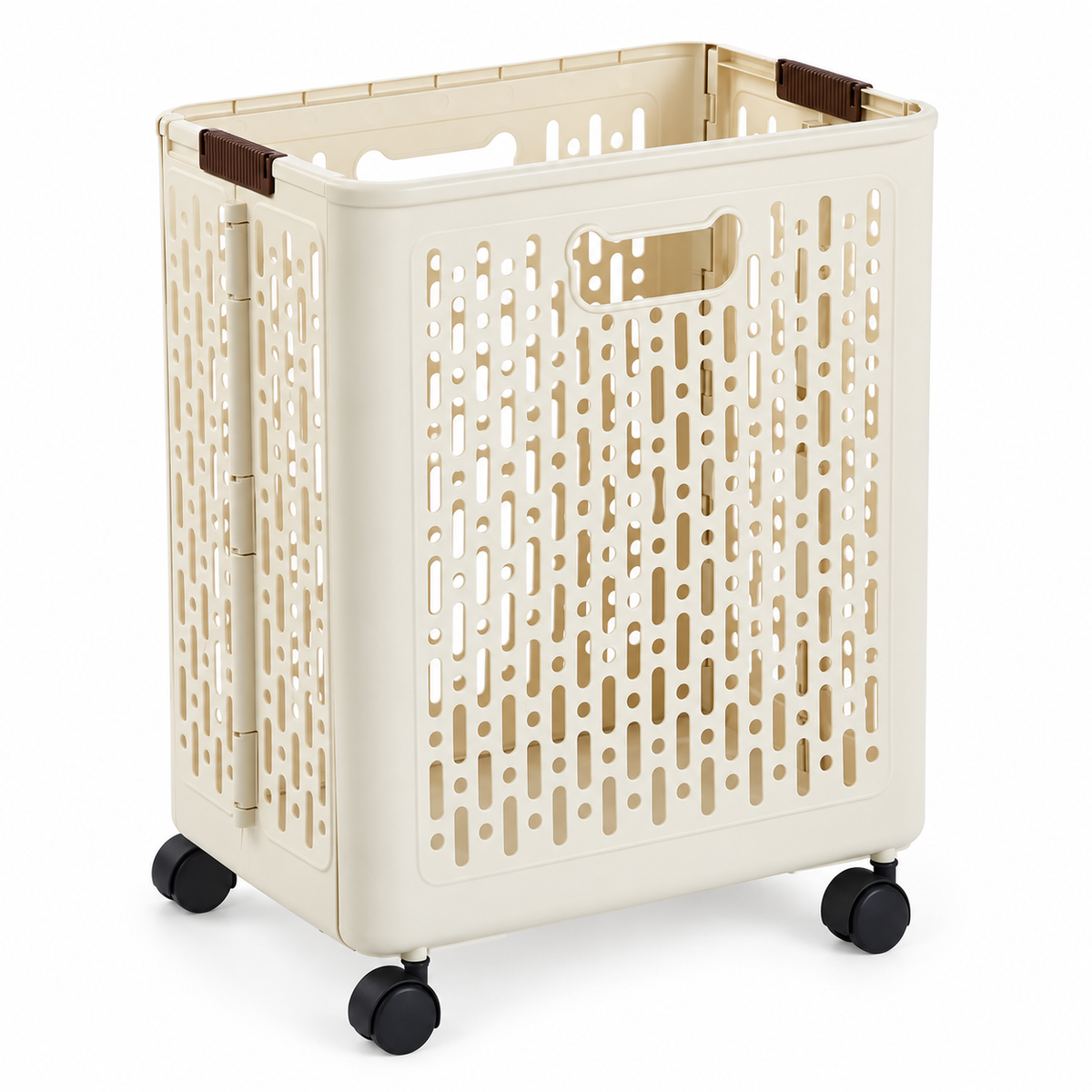 Collapsible Plastic Clothes Hamper on Wheels