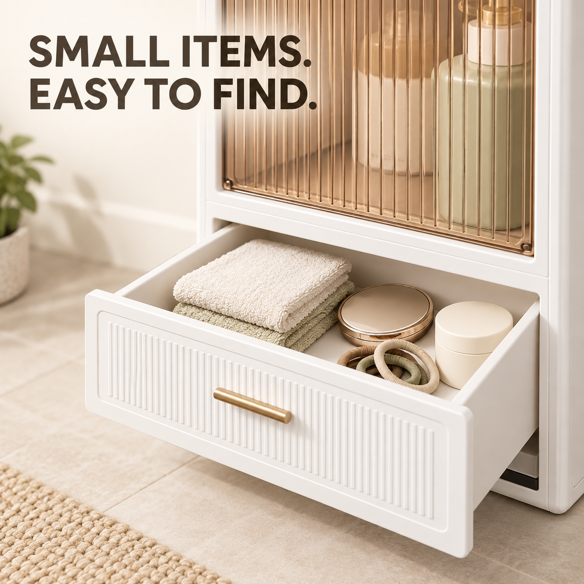 Clear Front Display Cabinet with Drawer